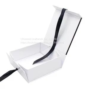 Ribbon Gift Box Creative Flip Box Export Products Packaging Box Folding Cardboard Box With Ribbon Bow thumbnail-4