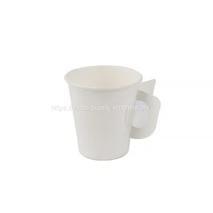 Pack of 50 Disposable Espresso 4oz Paper Cups With Handle Cream Color thumbnail-4