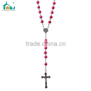 Trade Assurance Supplier Religious Wood Rosary Necklace Hot Sale Cheap thumbnail-4