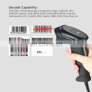 1D Wired Laser Barcode Scanner With Stand Optional thumbnail-3