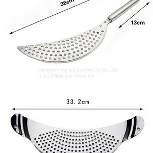 Stainless Steel Moon Pot Strainer Colander Pasta Drainer Pan Pot Strainer With Recessed Hand Grips thumbnail-5