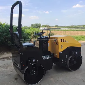 Twin Steel Wheel 1.8 Tons Twin Steel Wheel Vibratory Roller 390 Three Cylinder Diesel Powered Small Roller thumbnail-2
