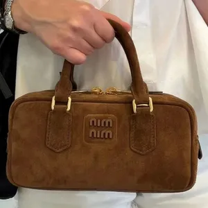 Trendy Famous Brand Leather Luxury Handbags Designer High Quality Customized Leather Tote Boston Bag Women Replicas Frosted thumbnail-3