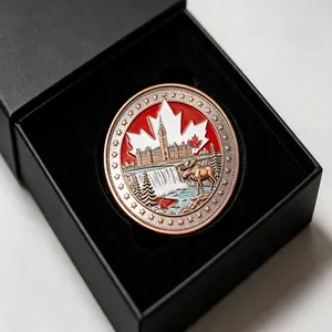 USA & Canada Themed Collectible Challenge Coins, 3D Relief Hard Enamel Metal Commemorative Coin Gift Box Set thumbnail-4