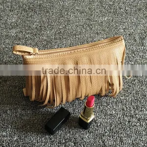 Makeup Travel Toiletry Pure Color Fringe Cosmetic Bag Tassel Tassel Bag Small Girl thumbnail-3
