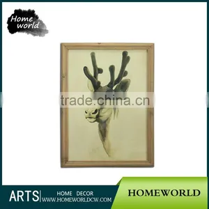 Antique Impressionist Sika Deer Chinese Ink Painting With Frame thumbnail-1