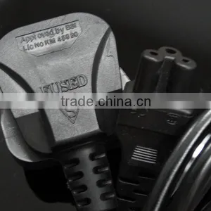 Fast Delivery Power Cable UK Mains Male Fused Plug to IEC C5 Female Socket 13A (amp) 2m thumbnail-2