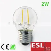 2016 New Design No Radiation High Quality Dimmable 30000 Hours 2W E14 E27 B22 A19 G45 C35 T25 CE LED Filament Bulb thumbnail-1