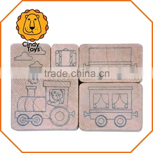 Wooden Rubber Stamps Birthday Train 5 Pcs for Kids thumbnail-3