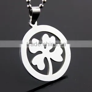 Stainless Steel Four Leaf Clover Pendants Necklace thumbnail-3