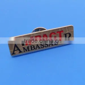 Rectangle Custom Printed Company Print Design Metal Logo Badge thumbnail-1