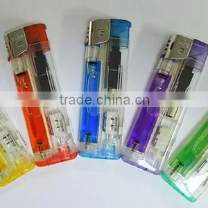 Plastic Colored Gas Lighter Electronic Cigarette Lighter With LED Flashlight thumbnail-2