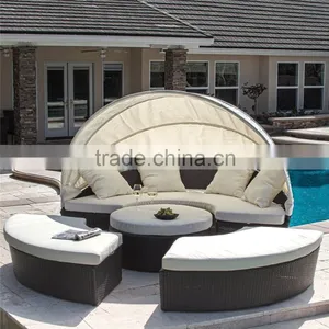 Home Furniture Cheap Round Bamboo Garden Sofa Daybed Rattan Daybed With Canopy Outdoor Daybed Quality Choice thumbnail-5