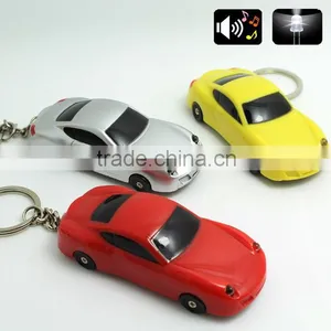 Hot Selling Car Shaped Led Plastic Keychain With Sound thumbnail-1