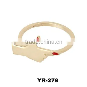 New Product Gold Plated Jewelry Palm Shaped Fashion Ring thumbnail-1