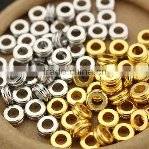 JS1218 Gold Silver Double Disc Rondelle Spacer Beads,hot Bracelet Jewelry Finding Supplies Quality Choice thumbnail-1