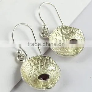 Classic !! Garnet 925 Sterling Silver Earring, 925 Stamped Silver Jewelry, Buy Silver Jewelry thumbnail-1