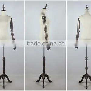 Wood Arms Torso Female Mannequin With Wood Base thumbnail-3