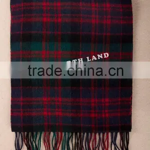 Wool Cashmere Scottish Tartan Scarf thumbnail-3