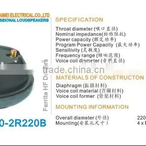 Guangzhou 99.2 mm Compression Speaker Driver With Titanium Daiphragm Voice Coil thumbnail-1