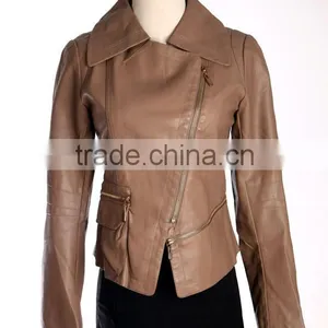 Modern Design 2014 Women pu Leather Jacket thumbnail-1