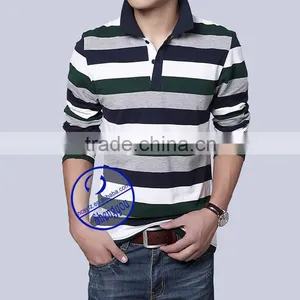 Custom Cotton Spandex Yarn Dyed Mens Polo t Shirt thumbnail-3