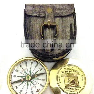 Nautical Brass Titanic Compass - Marine Gift With Leather Box 13530 thumbnail-6