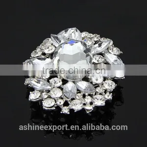 Cheap Elegant Bridal Hollow Bulk Crystal Flower Rhinestone Brooch/handmade Rhinestone Brooch thumbnail-3