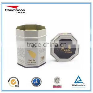 250g Octagonal Tea Tin Box Sandy Tinplate Gift Box thumbnail-2