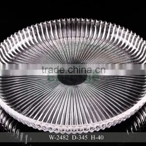 High Quality Round Embossed Glass Fruit Plate With High Side Wholesale thumbnail-1