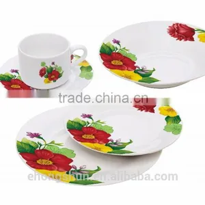 20pcs Coupe Porcelain Dinnerware Set, 4 Persons Tableware With Decal thumbnail-2