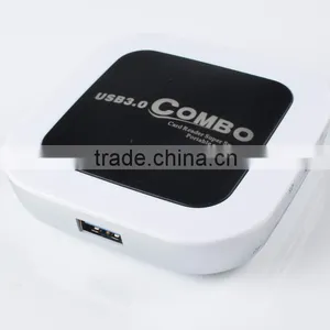 USB 3.0 Combo Usb Hub With Led Display Multi-functional Card Reader thumbnail-2