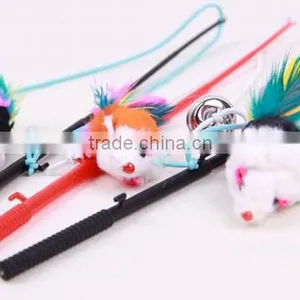 Useful Pet Puppy Cat Funny Flexible Feather Teaser Bell Sound Rod Stick Play Toy thumbnail-6