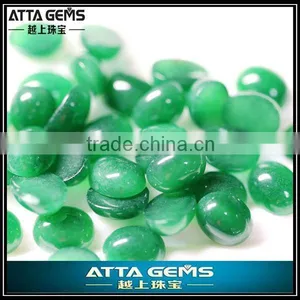 Green Oval 6x8mm Created Gems Cabochon Cut Malay Jade thumbnail-1