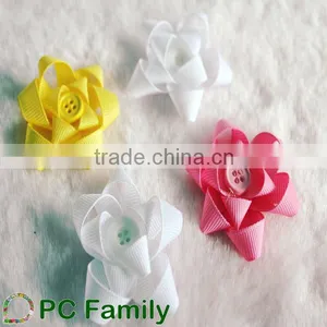 Pre Made Flower Grosgrain Ribbon Hair Bows thumbnail-1