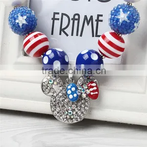 Latest Fashion Design Best Quality Fast Delivery Red and Blue Pearl Necklace and Hairband Baby Girls Necklace Baby Bead Necklace thumbnail-2