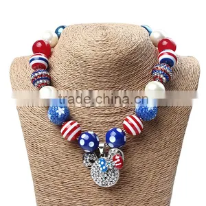 Latest Fashion Design Best Quality Fast Delivery Red and Blue Pearl Necklace and Hairband Baby Girls Necklace Baby Bead Necklace thumbnail-6