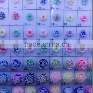 2016 YIWU Wholesale IN STOCK BULK Mix Color Mobil Phone Flower Sticker Resin DIY Flower Cabochons Quality Choice thumbnail-2