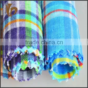 Pure Linen Fabric for India Style Wholesale Plaid Shirts thumbnail-1