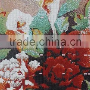 Mural Flower Vitreous Glass Mosiac Tile Wall Mural Patten thumbnail-1