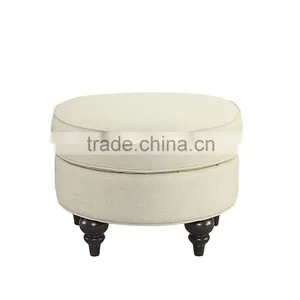 Fabric With Button Round Ottoman and Pouf YO7016 thumbnail-3