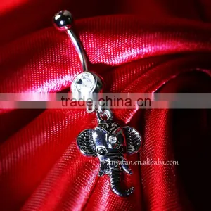 316L Surgical Steel Elephant Piercing Fake Belly Navel Ring thumbnail-1