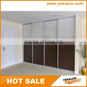 Melamine Board and Tempered Withe Painting Glass Sliding Door Closet Build in Wardrobe thumbnail-1