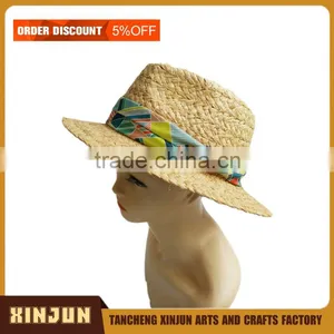 ATTRACTIVE NATURAL SUMMER PLAIN MEXICAN PANAMA STRAW HAT thumbnail-5