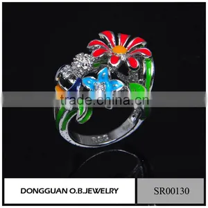 New Arrival Rings Jewelry /Colorful Flower Ring For Women/Stainless Steel Ring Design thumbnail-1