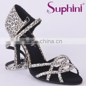 Leopard With Rhinestone/Crystal Stone Latin Dance Shoes thumbnail-2