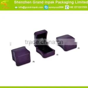 Stylish Glossy Finish Purple Color Wooden Jewelry Box Ring Box thumbnail-1