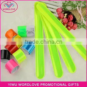Cheap Wholesale Blank Flourescence Color Reflective PVC Slap Band thumbnail-1