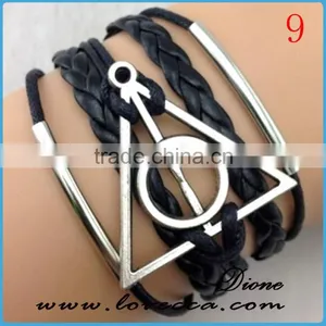 Fashion Statement Jewelry Classic Vintage Bracelets Infinitely Anchor Bracelet Leather thumbnail-3