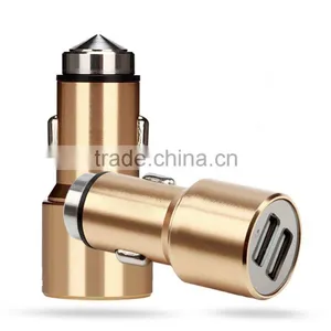 Multi-function Dual Car Charger,Metal Matte USB Port Fast Electronic Charger thumbnail-1